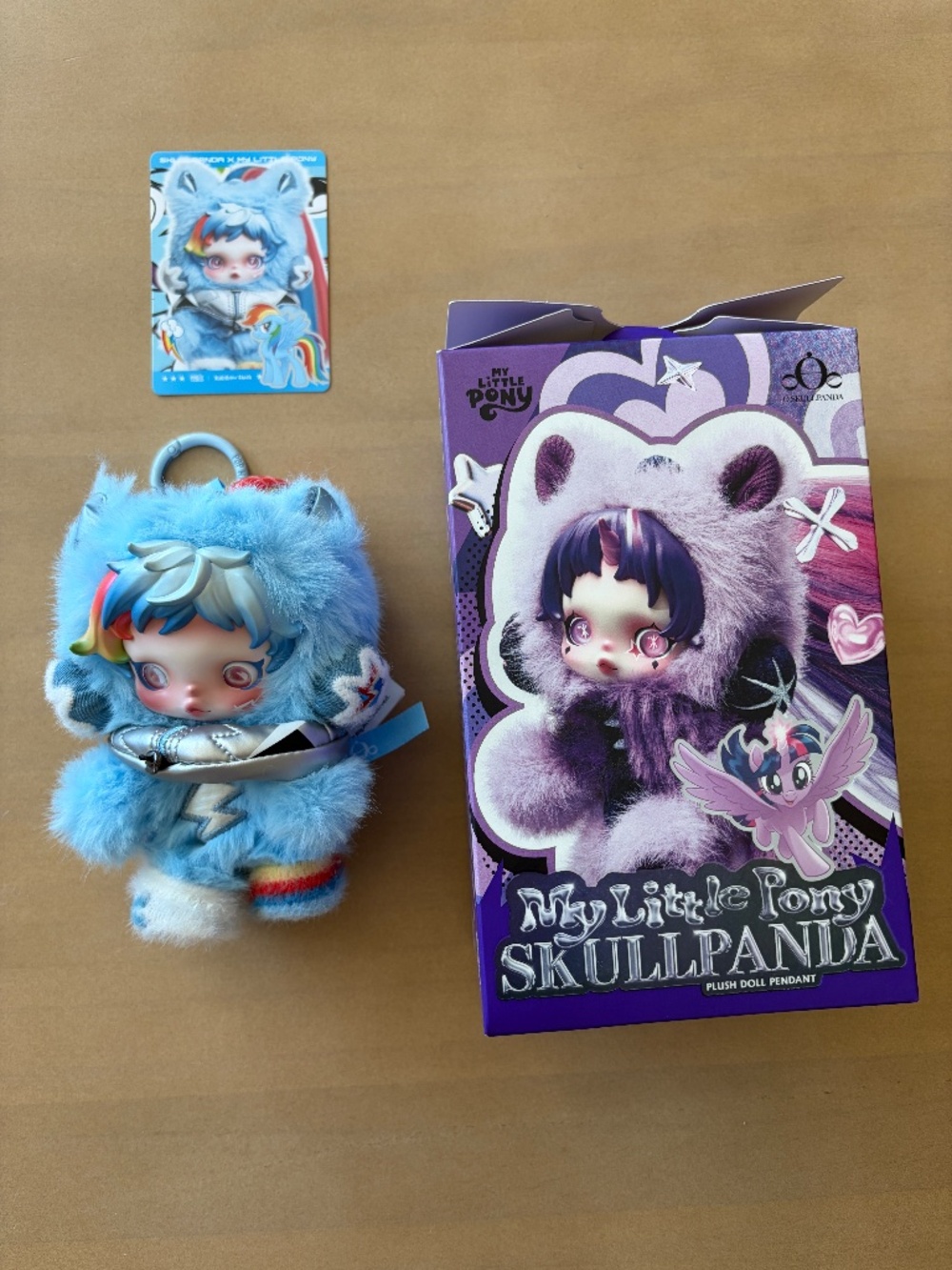 POP MART SKULLPANDA x My Little Pony Series Plush Doll Pendant Rainbow Dash NWT